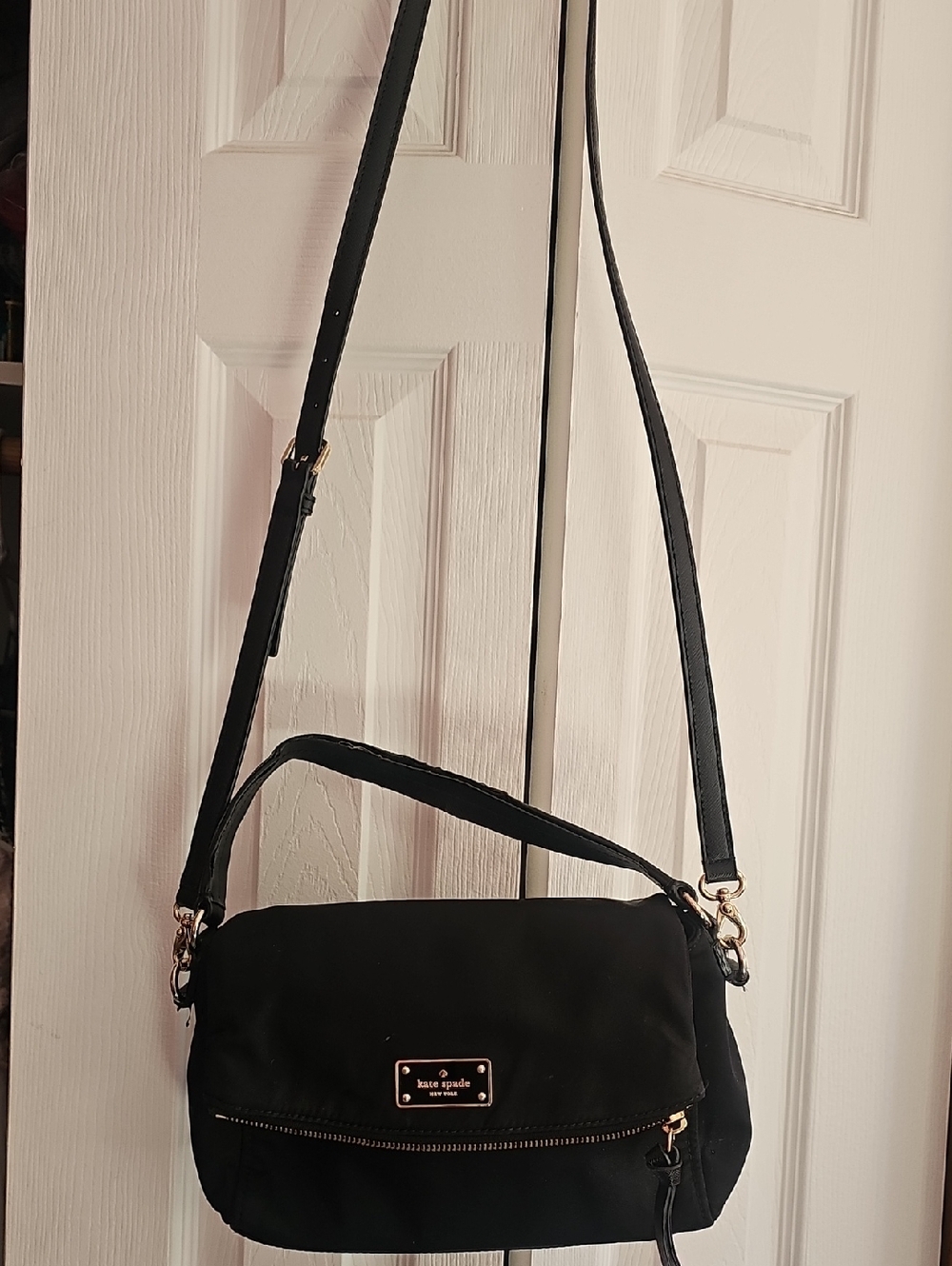 kate spade Black Crossbody Bag with Gold Hardware